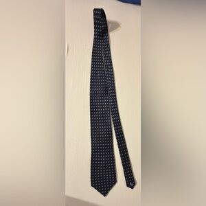 Nautica Men's Dark Blue Checkered Silk Tie